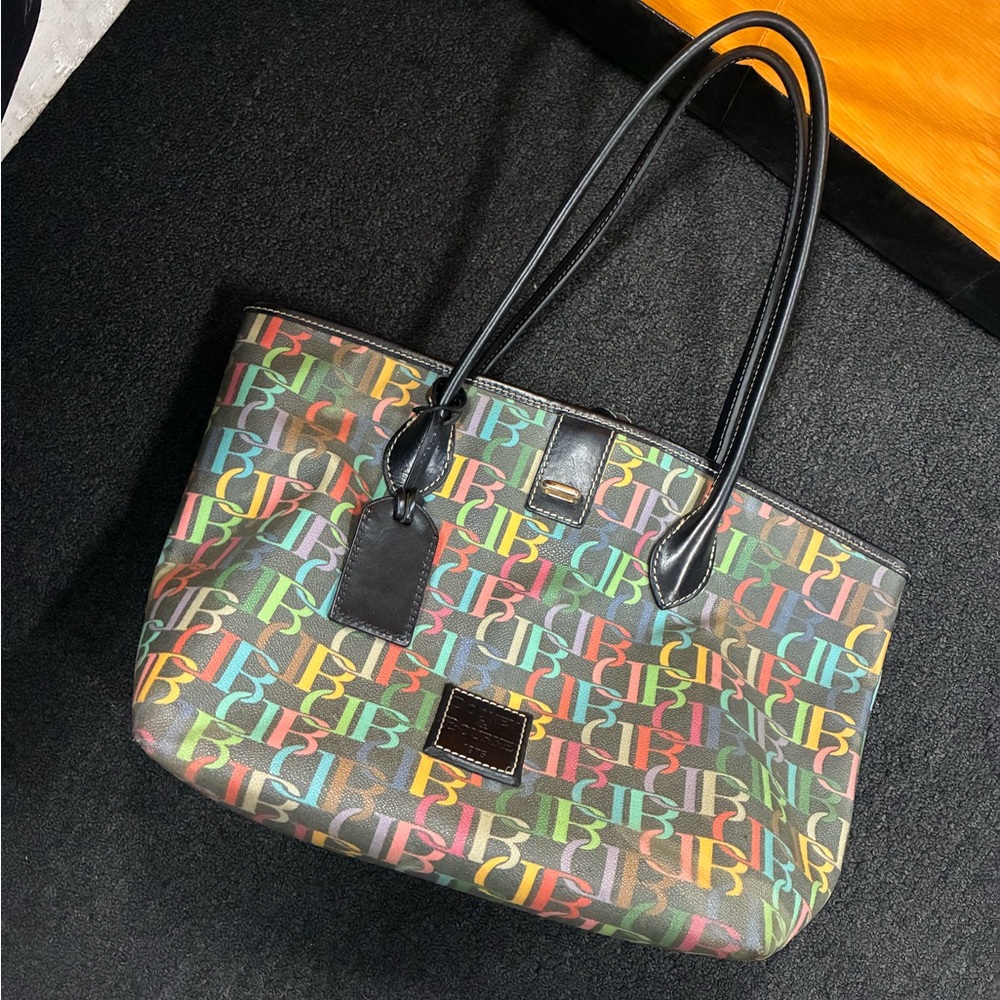 Dooney & Bourke Multicolor Monogram Tote Bag Women's Designer Pre Owned Used